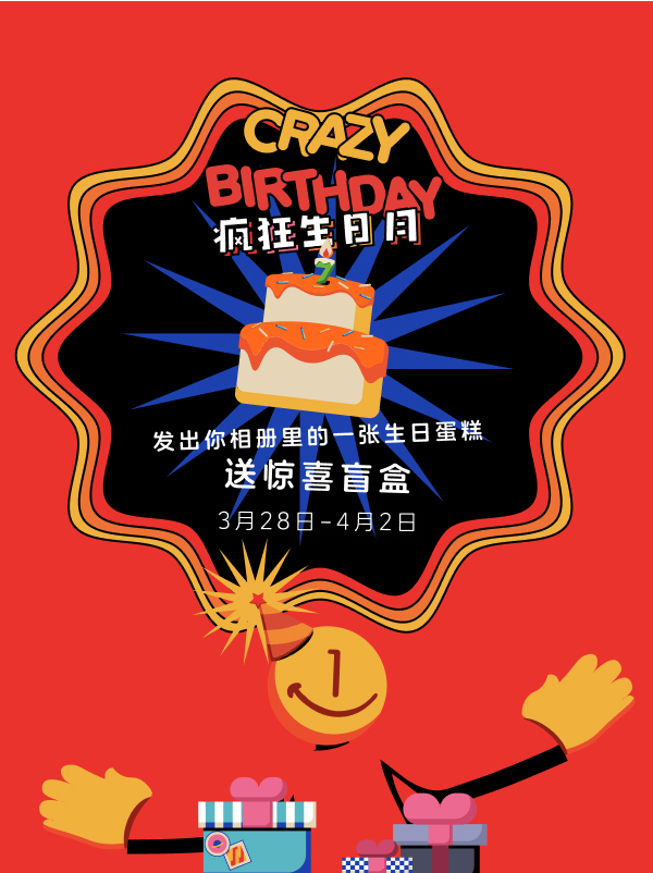 【疯狂星期四】一分钱APP生日月🎂，晒出你相册里的一张生日蛋糕，抽惊喜盲盒🎁啦！