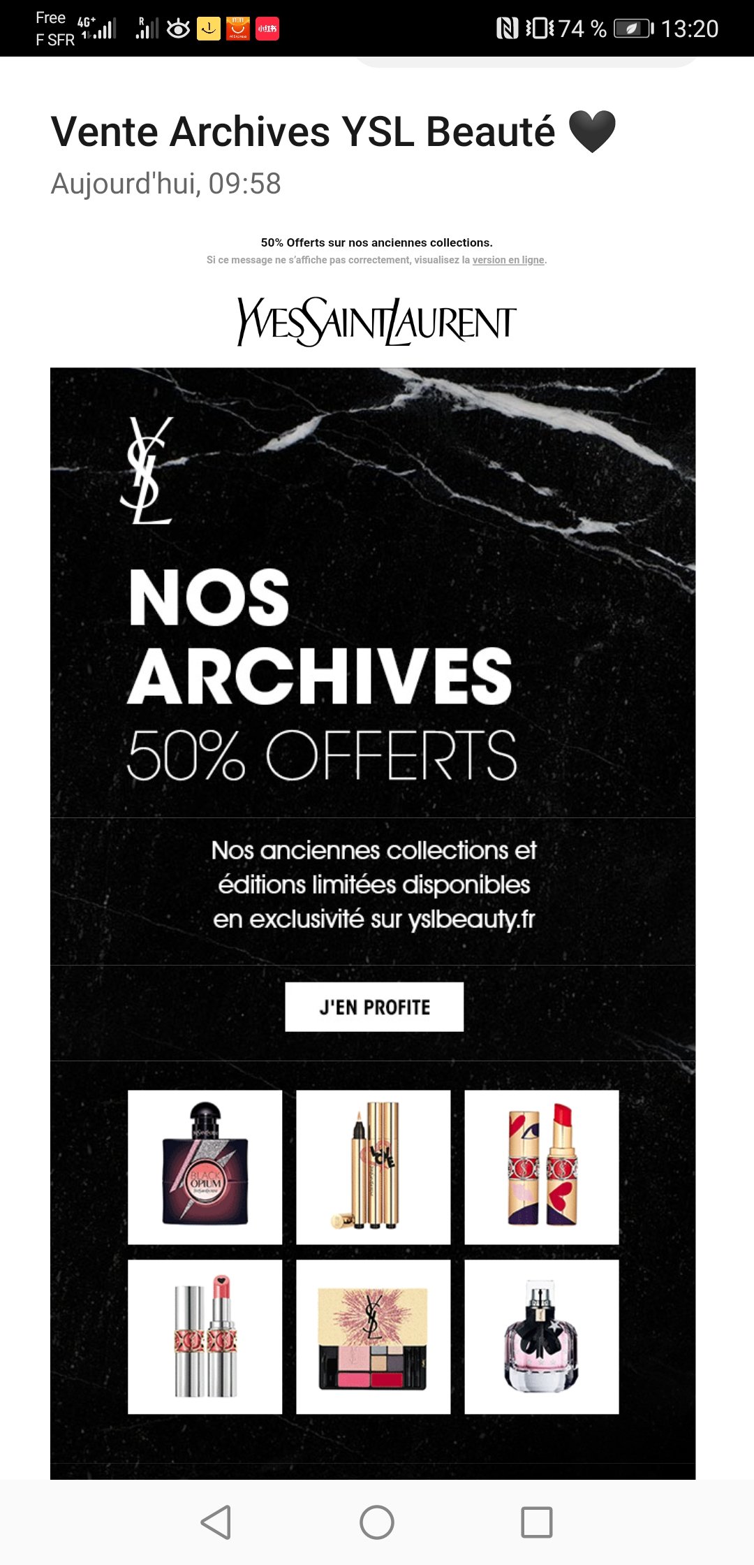 ysl部分产品开始半价了