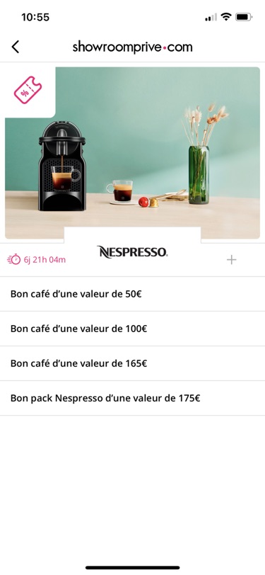 showroomprivée的nespresso特价代金券