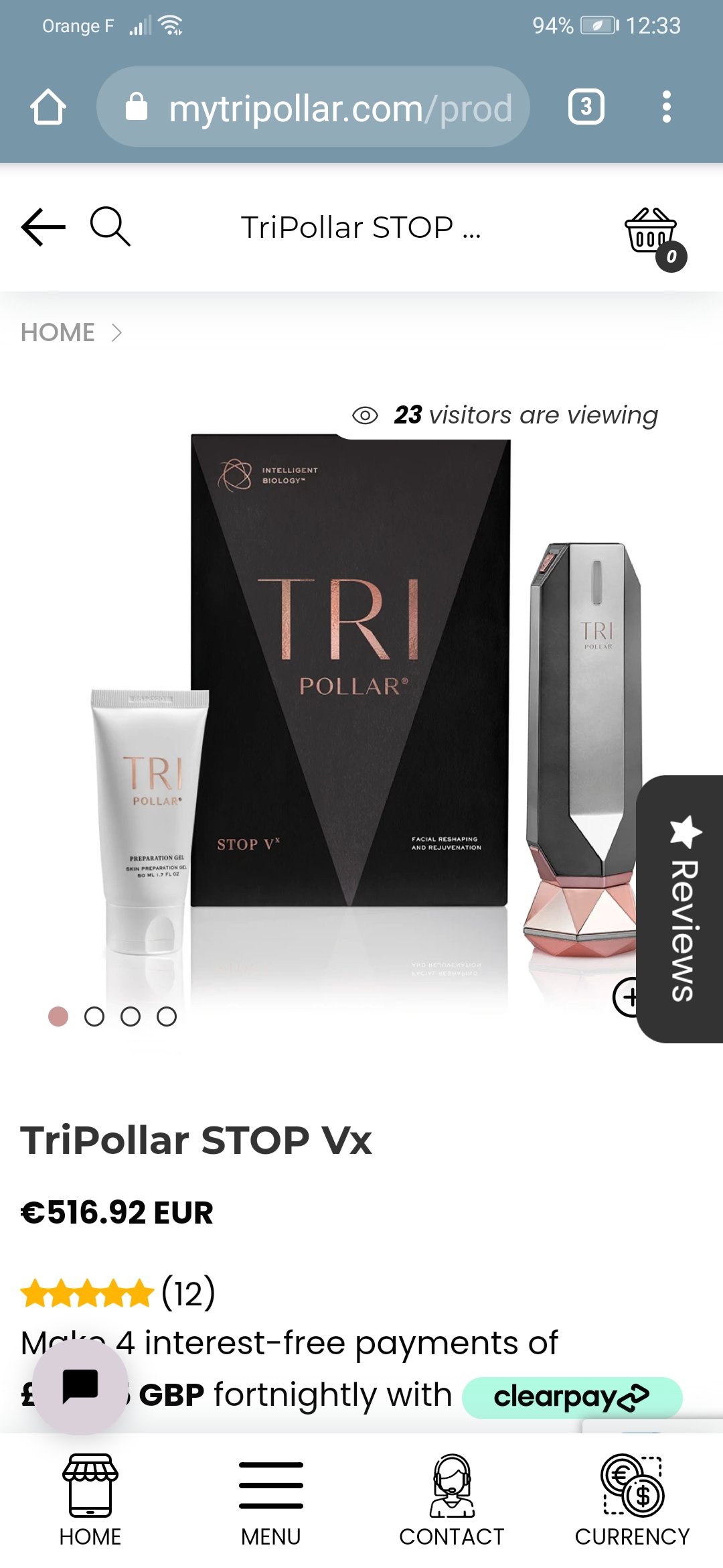 tripollar stop vx 在欧洲上市啦