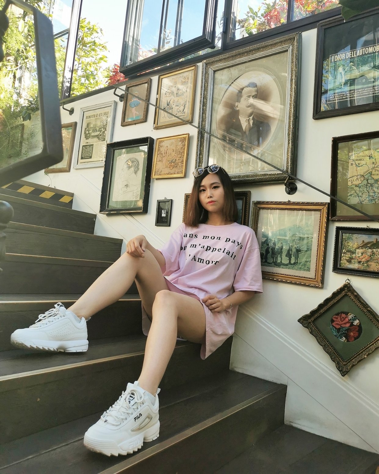 在打折村淘到的Gucci粉色T-shirt😍