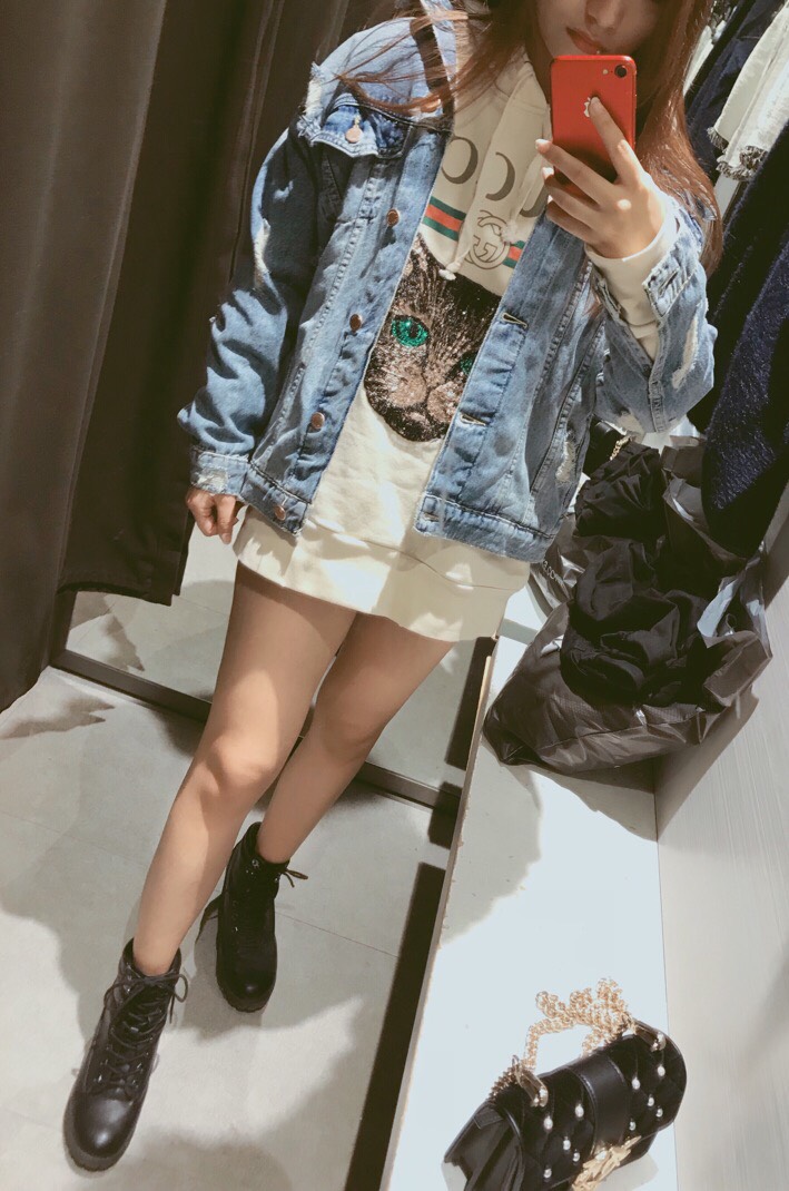 Zara百搭oversize牛仔服