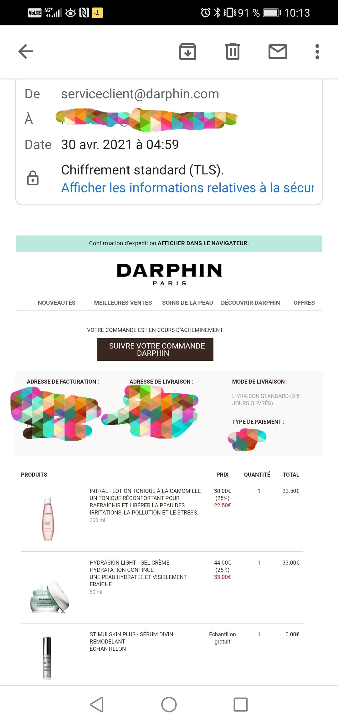 Darphin发货太速度了