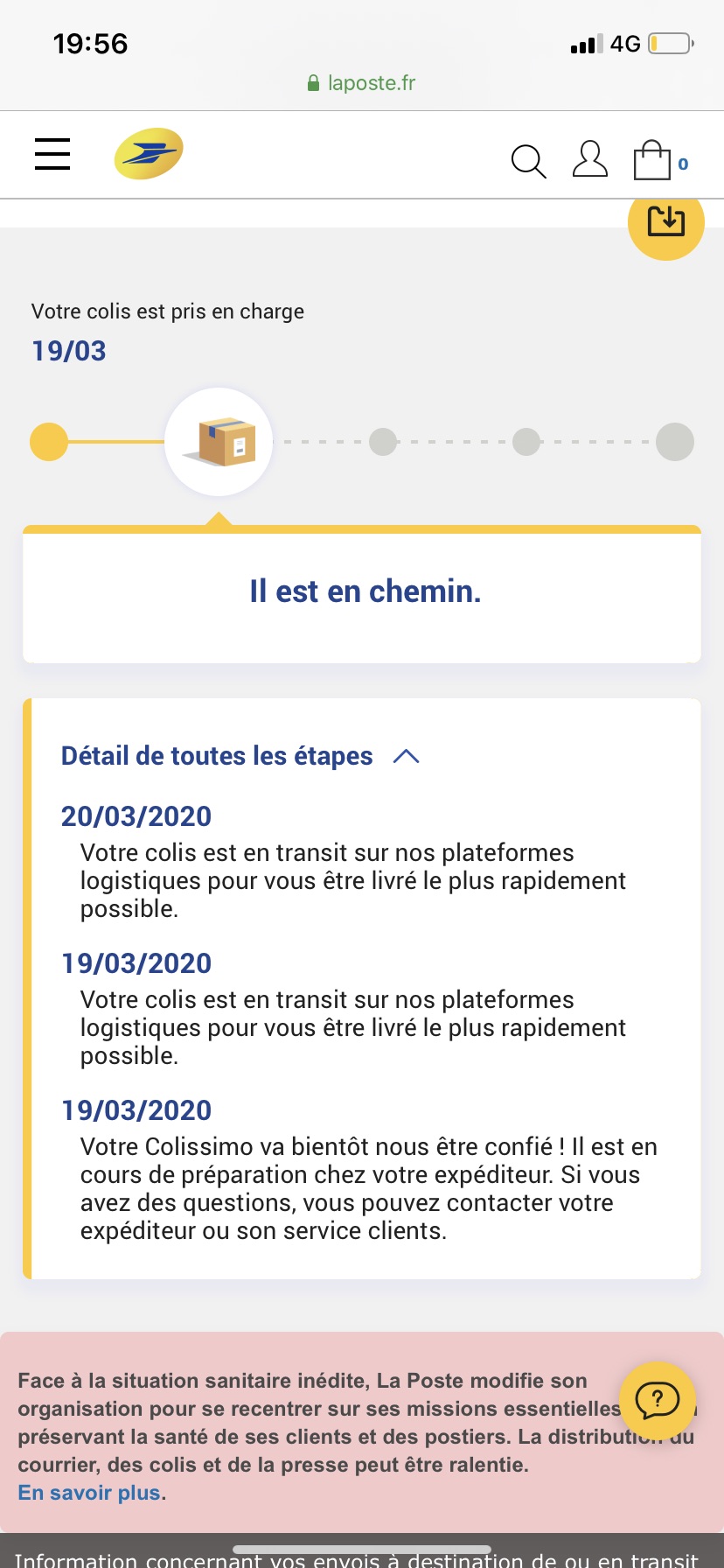 La poste 送包裹