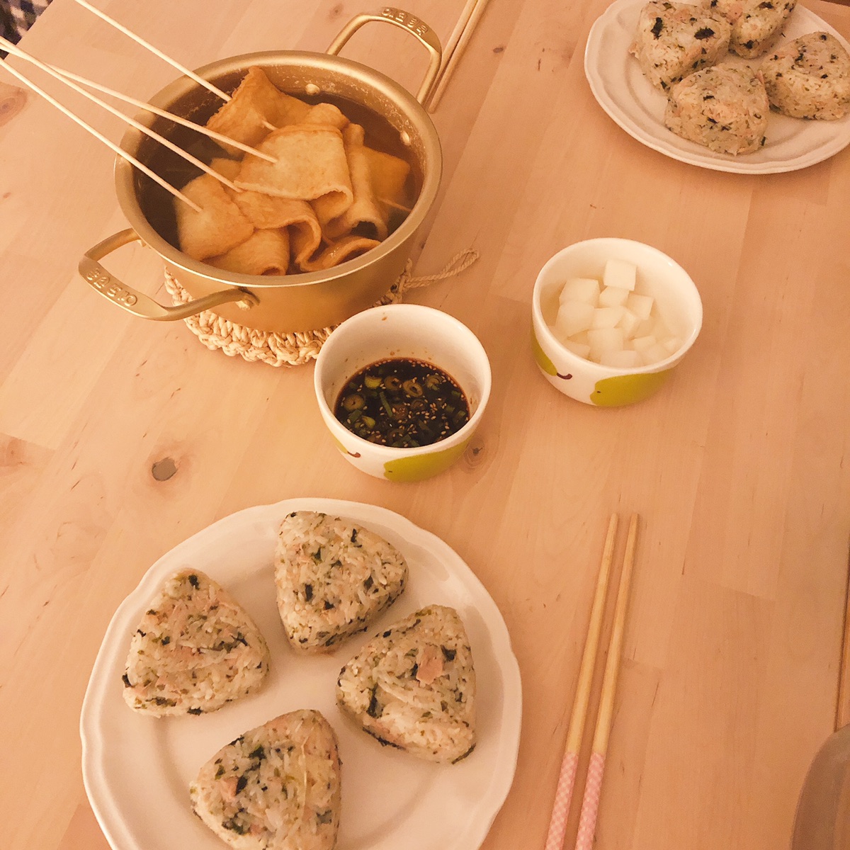 今日晚饭 和韩式萝卜块配方