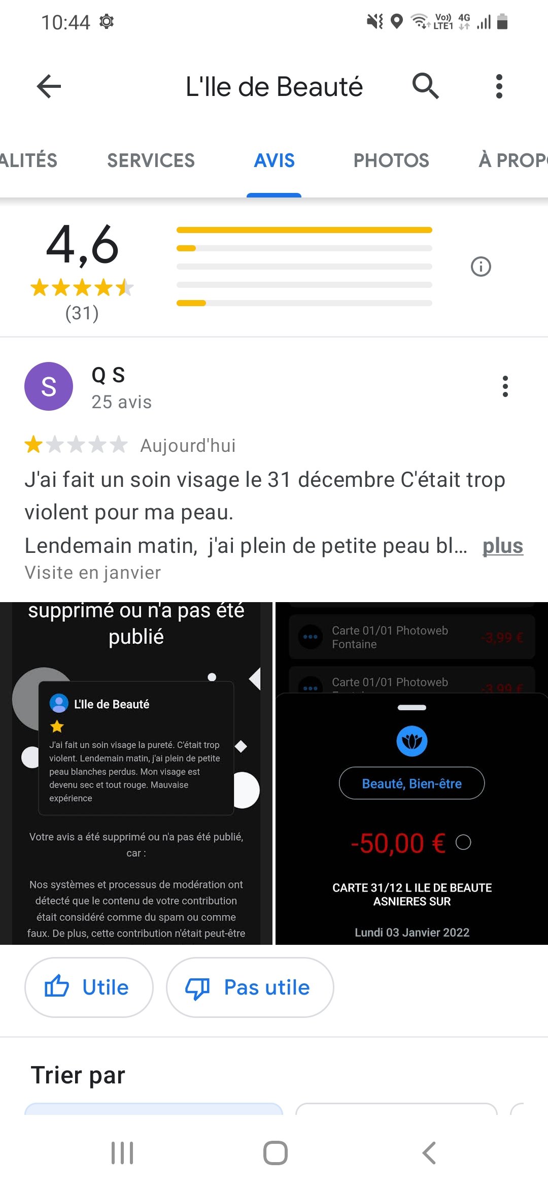  美容院一直删除我给的google差评