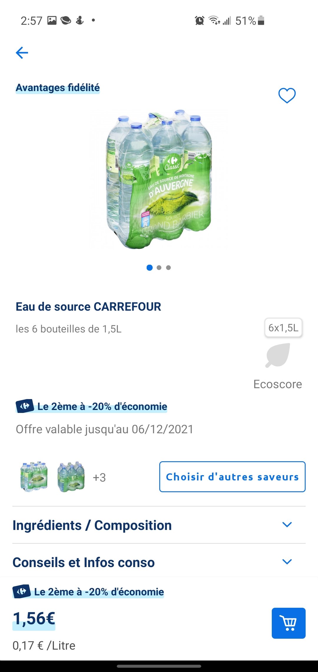 eau de source carrefour