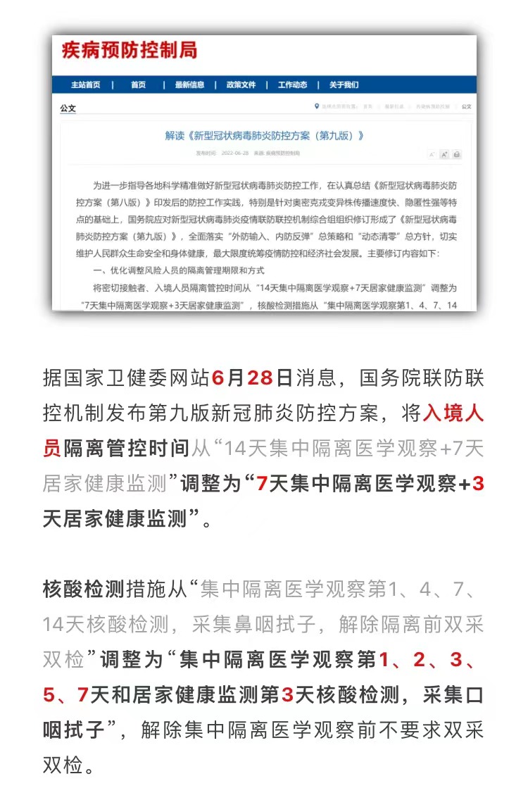 回国隔离政策放宽啦！