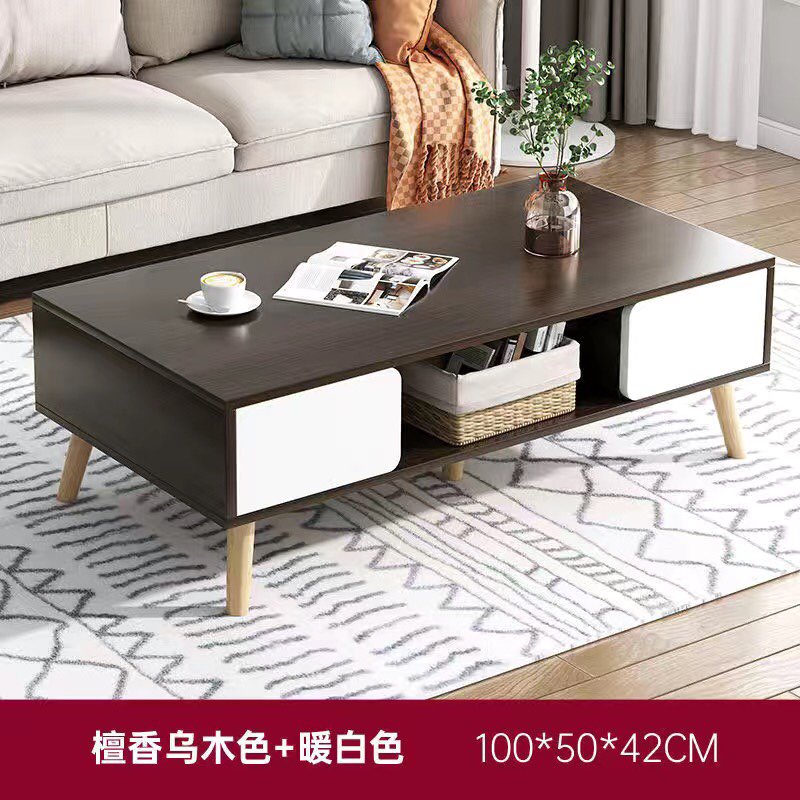 简约现代经济型客厅边几茶台长方形实木家居小户型茶桌
