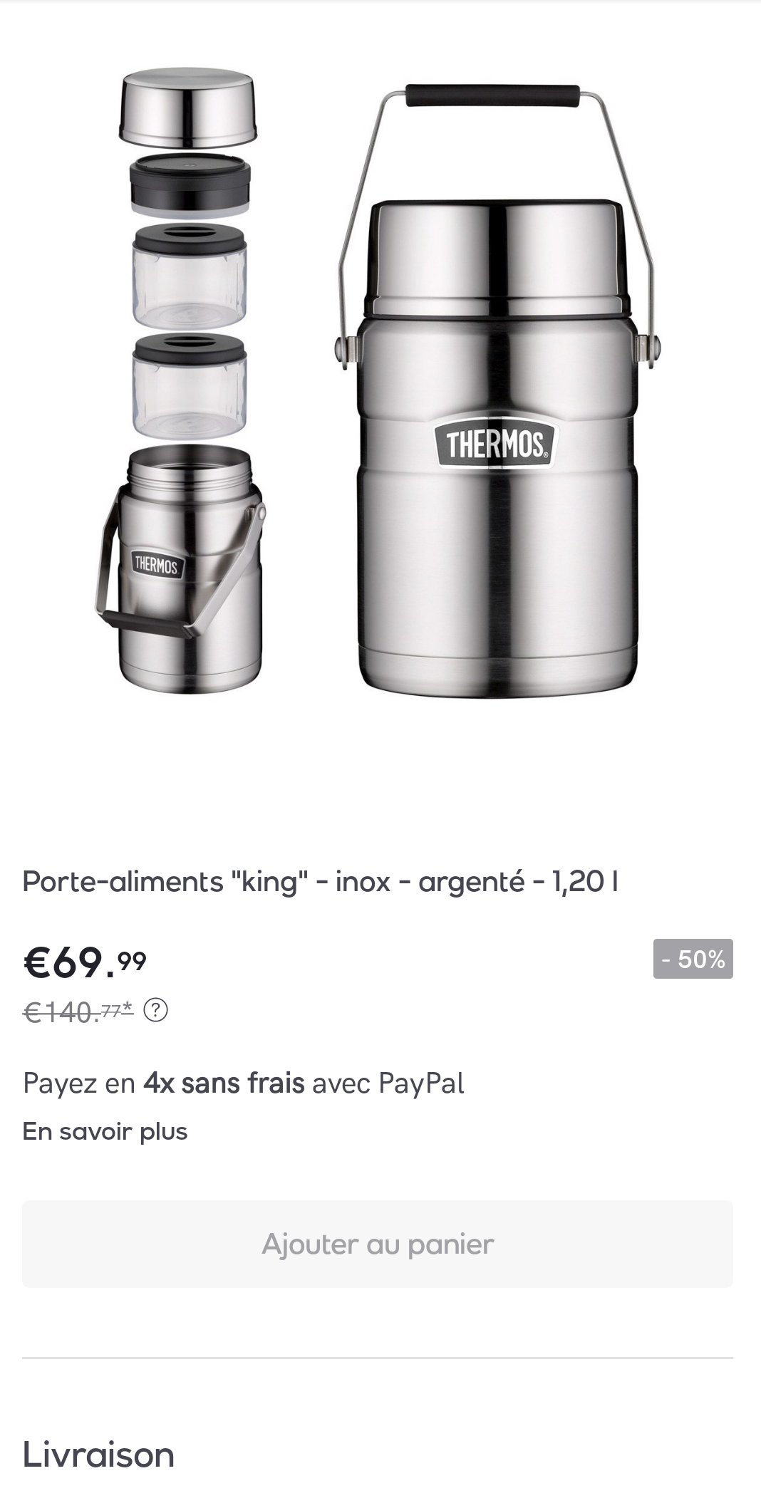 全新 Thermos 1.2 L保温瓶低价转