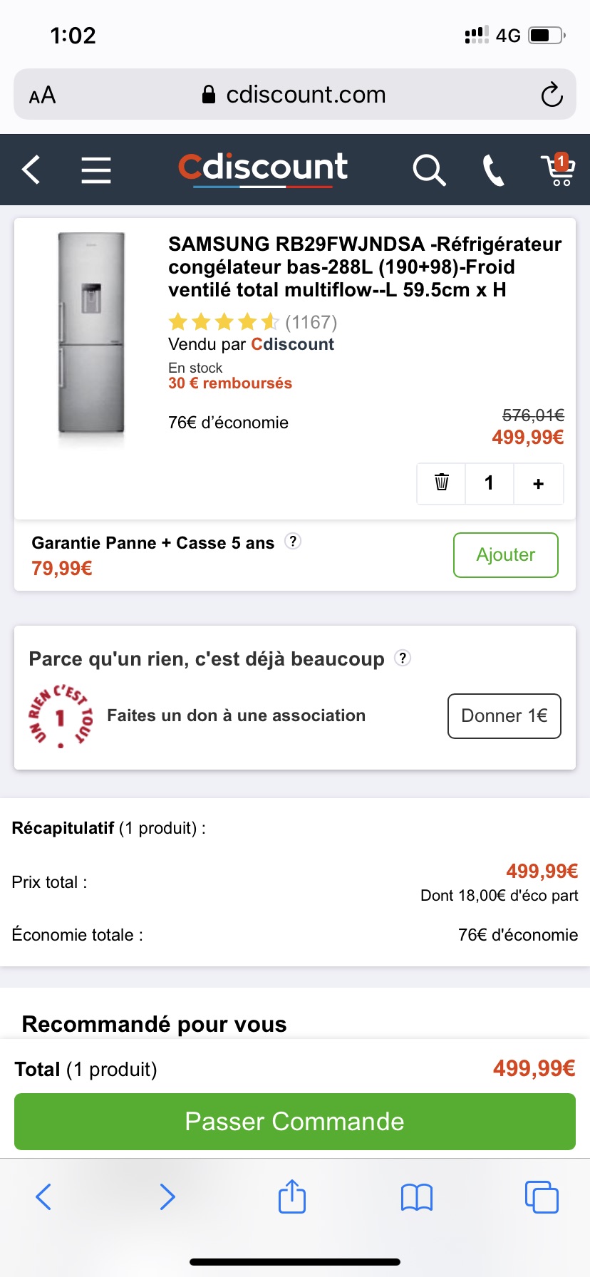 有人Cdiscount买冰箱洗衣机划算吗
