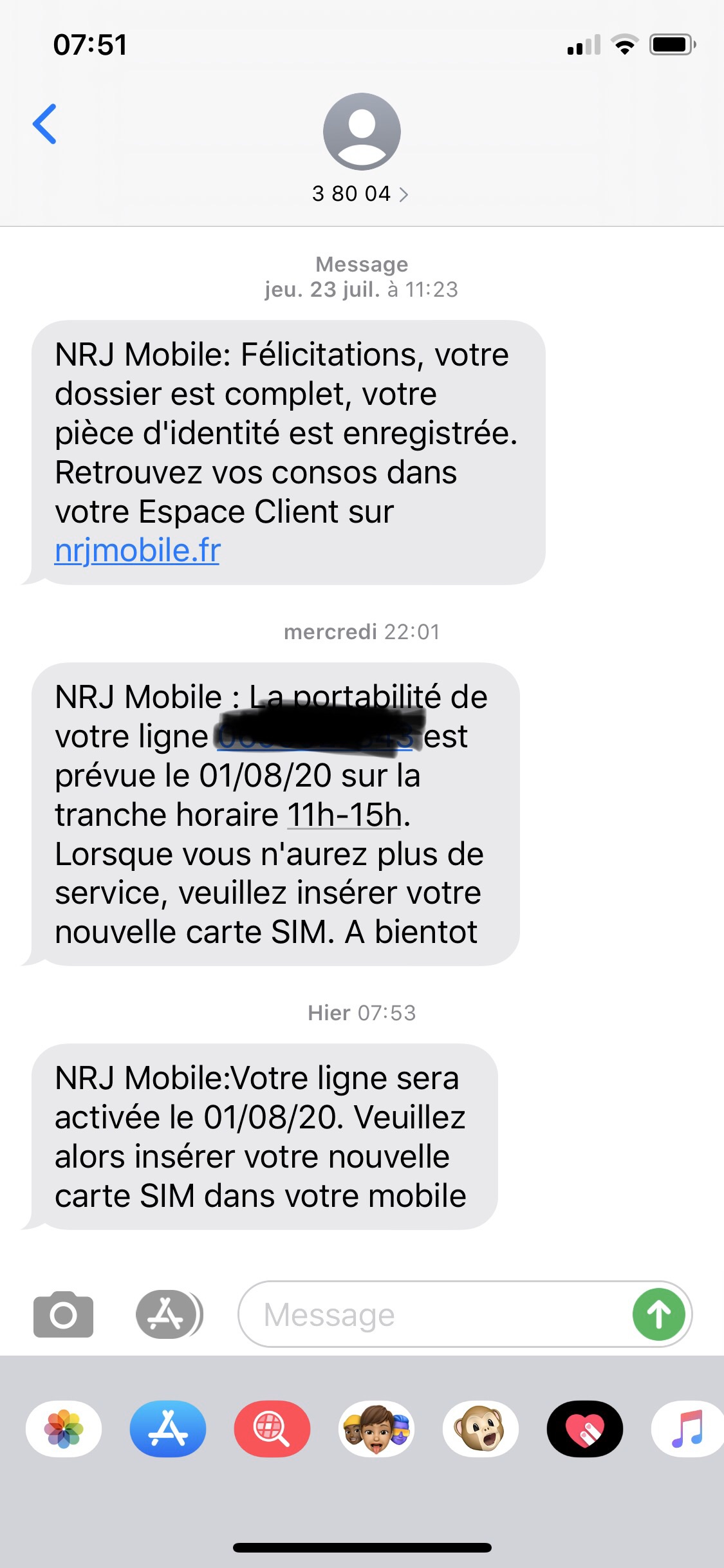 NRJ mobile电话卡激活