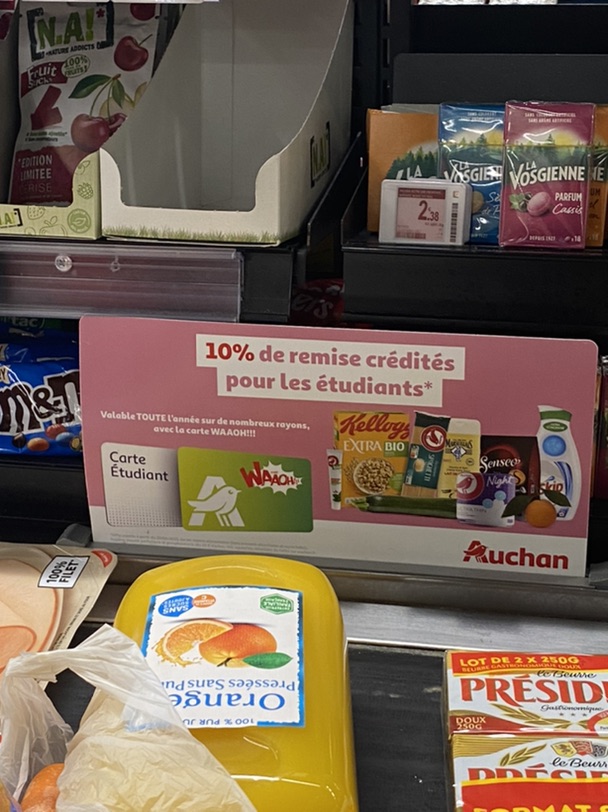 Auchan学生折扣10%