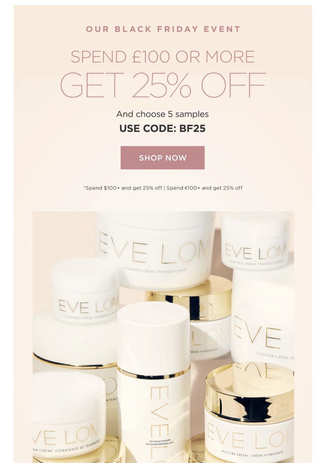 Eve Lom官网75折了