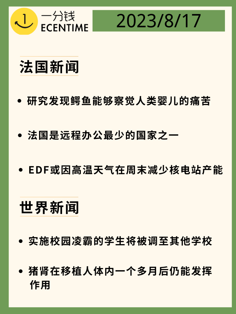 法国8月17日新闻速递