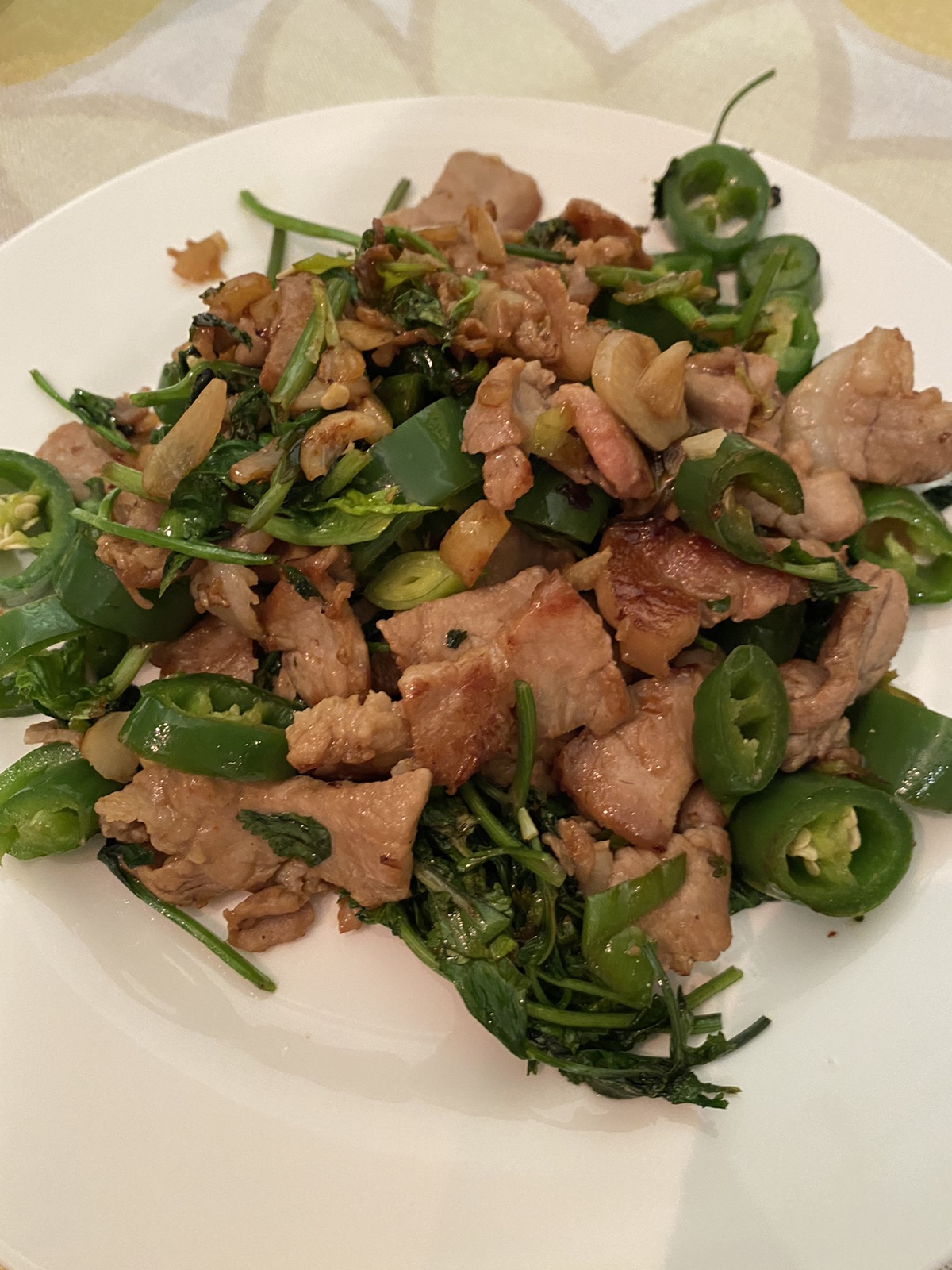 常规菜青椒炒肉