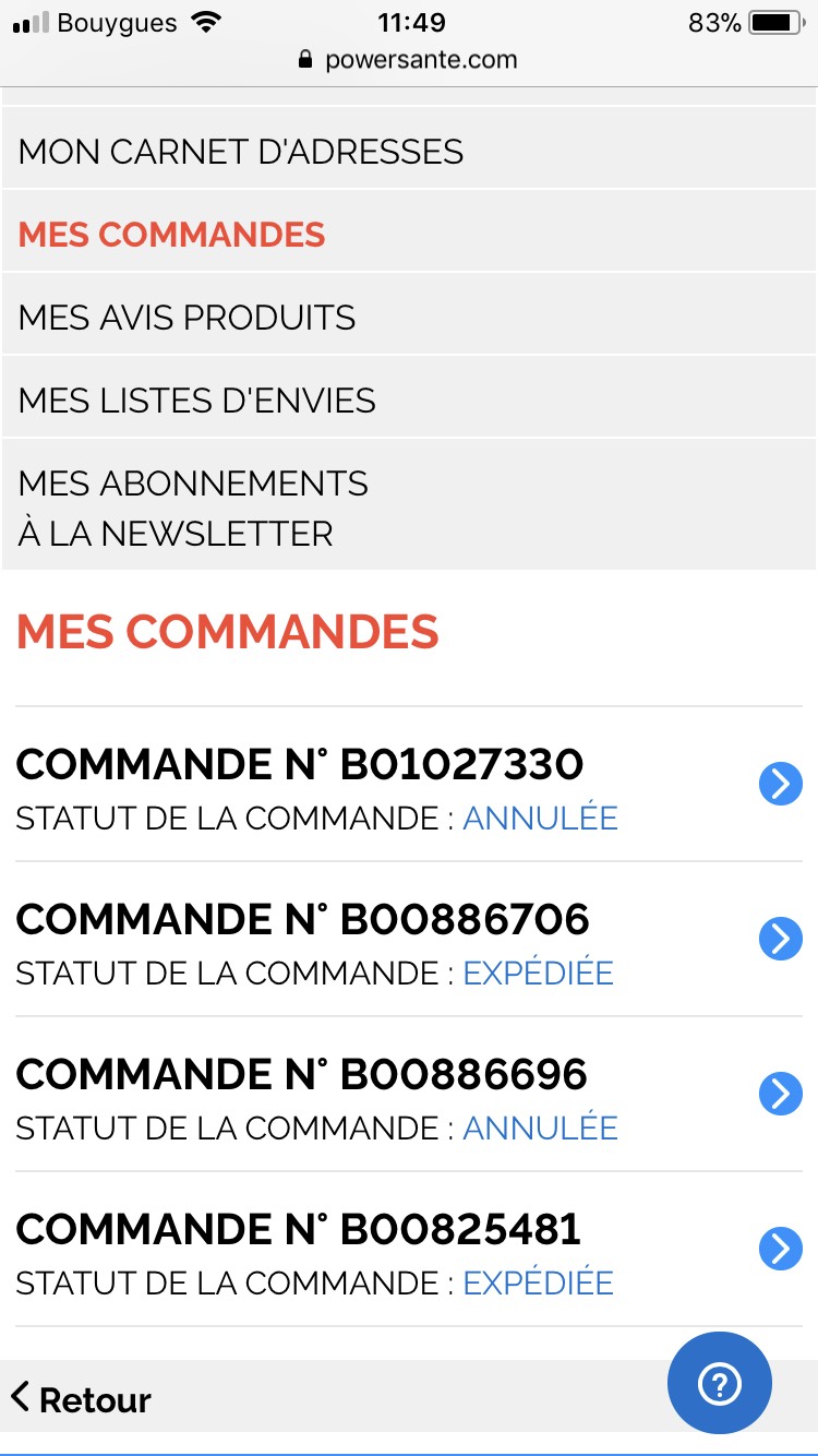 Powersanté网购订单被取消