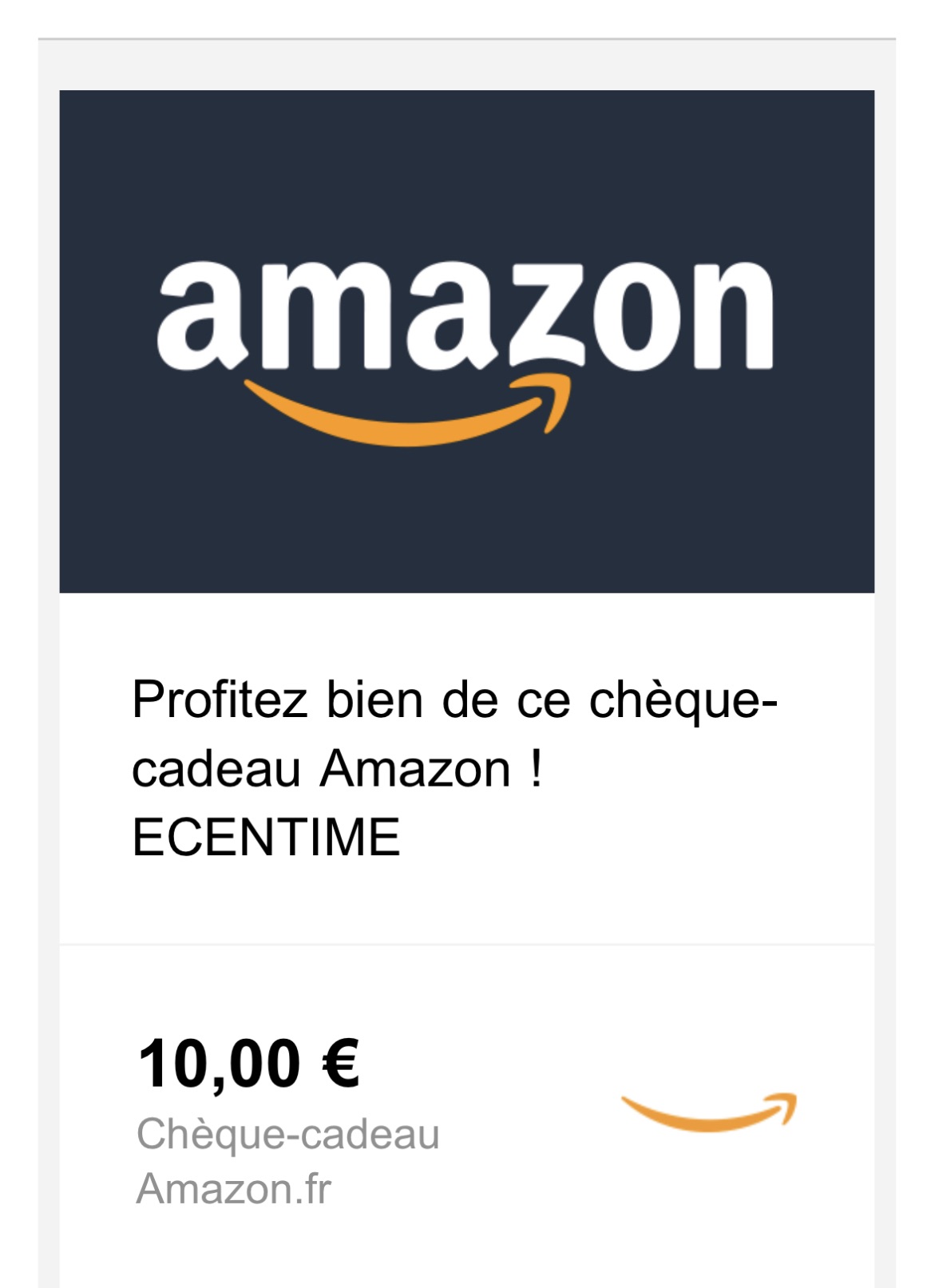 Glamour 10€亚马逊礼品卡收到啦～