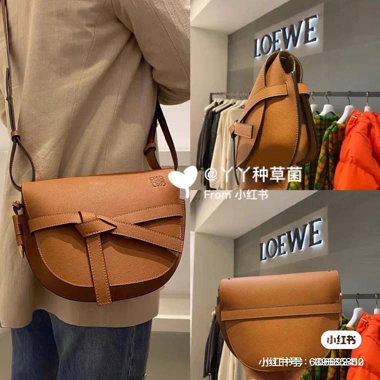 出全新loewe 小号 gate 焦糖色