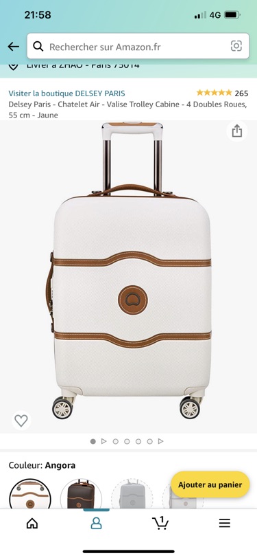 许愿delsey paris 55cm-39L 白色款登机箱