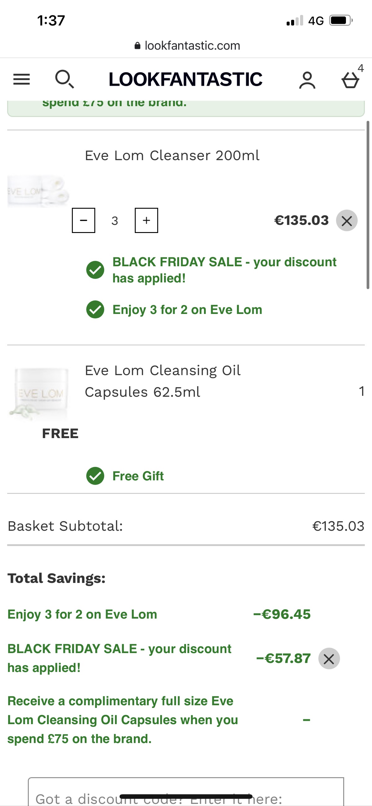 Eve Lom  购物记录 免得忘记追踪