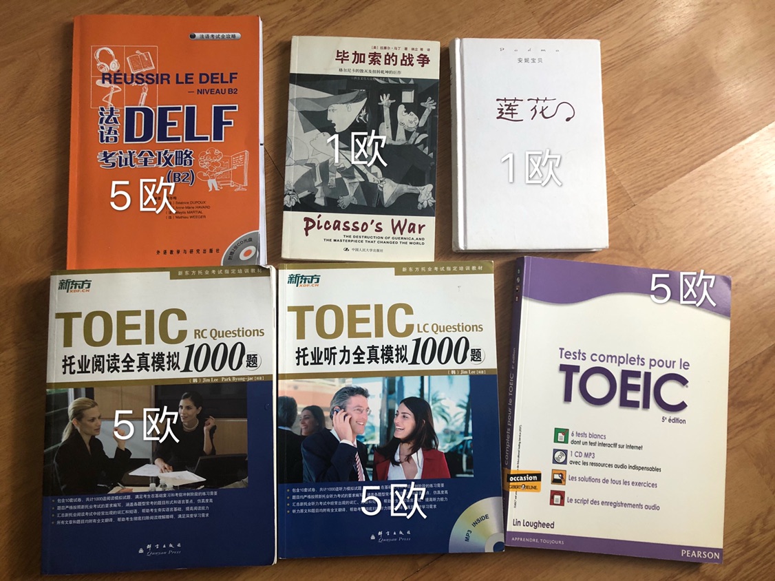 出托业考试 DelfB2考试书和两本小说