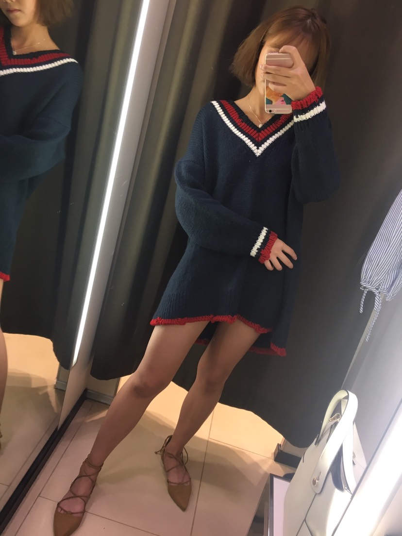 zara 被po烂的 学院风毛衣