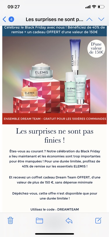 Elemis官网用9.19欧获得这一切（总体价值182欧）！