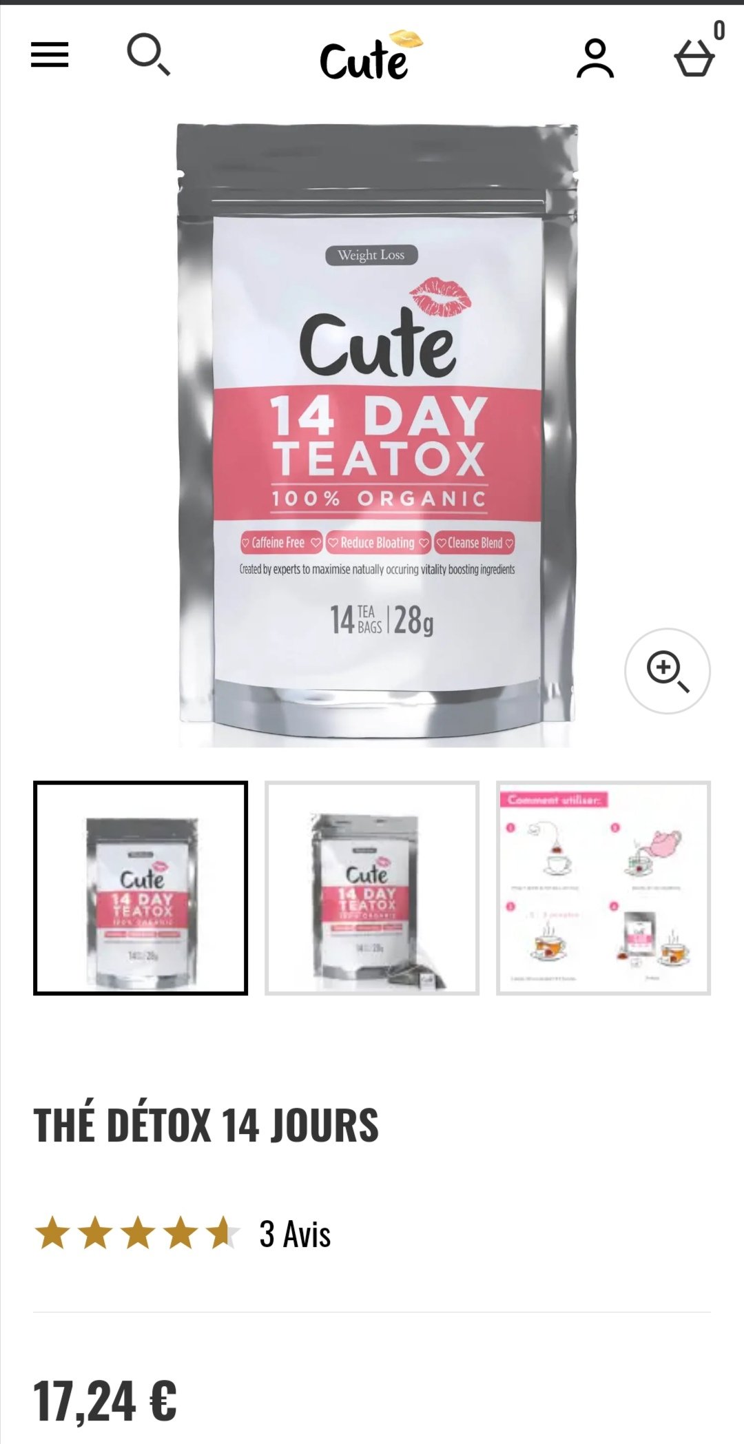 cute nutrition 排毒茶居然效果还挺不错