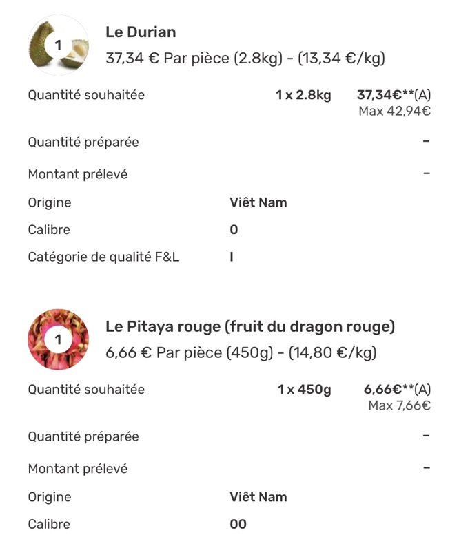 Mon marché 的榴莲还有红心火龙果!