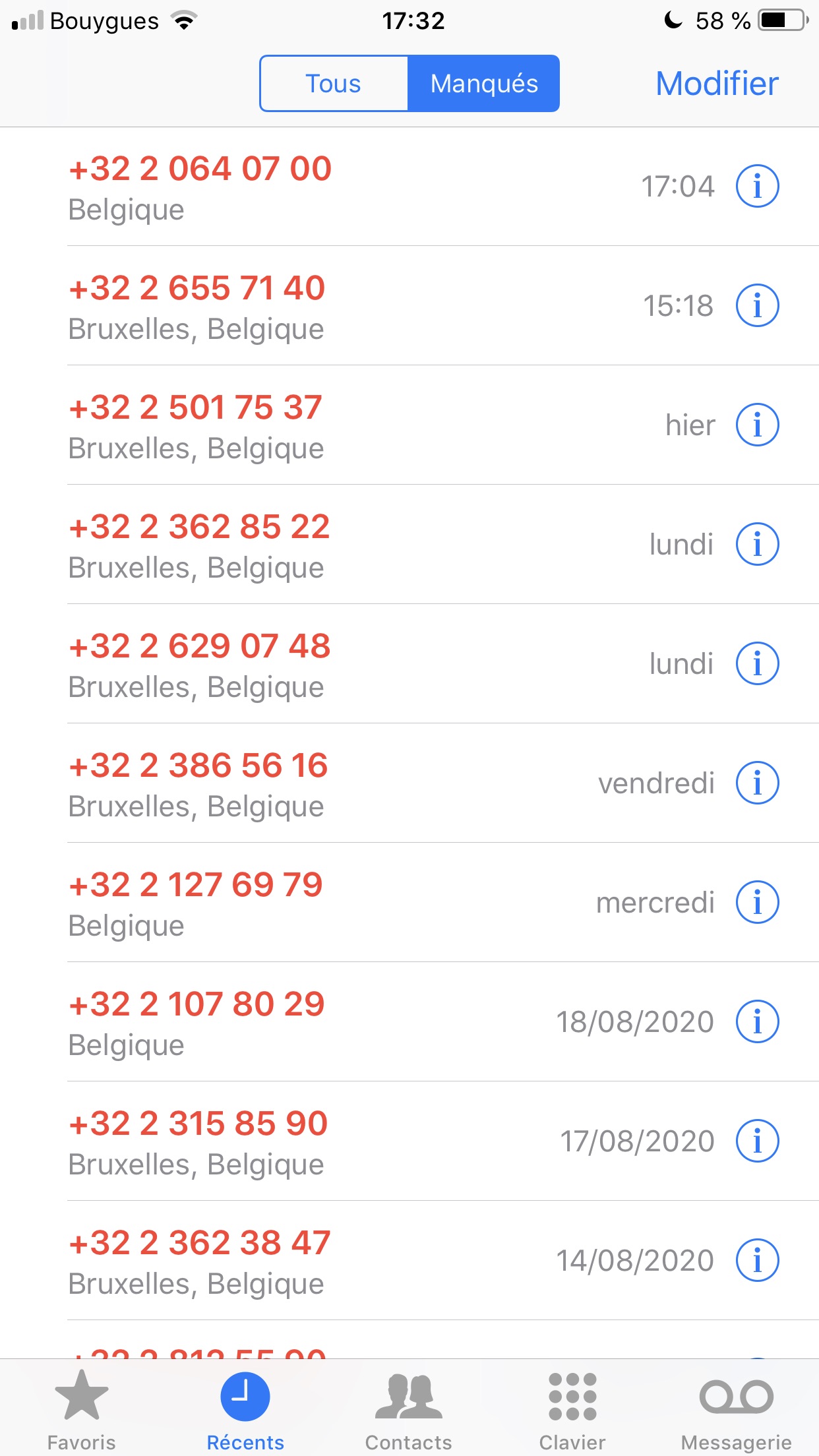 iphone如何屏蔽所有+32开头的电话？