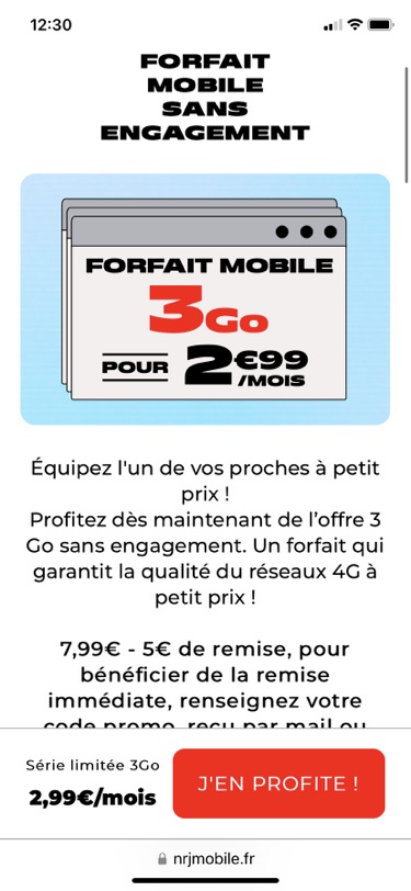 NRJ Mobile超值手机套餐