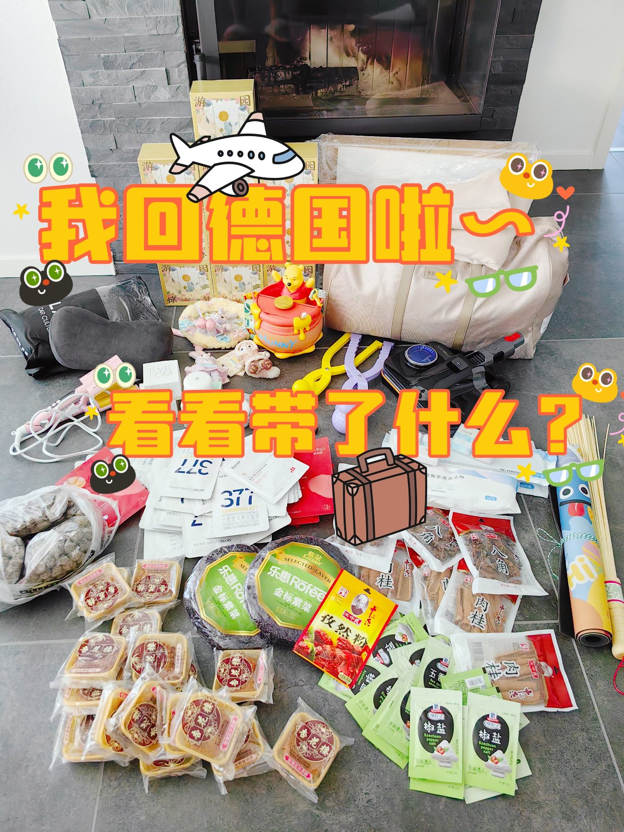 回德国啦，看看我背了什么回来！