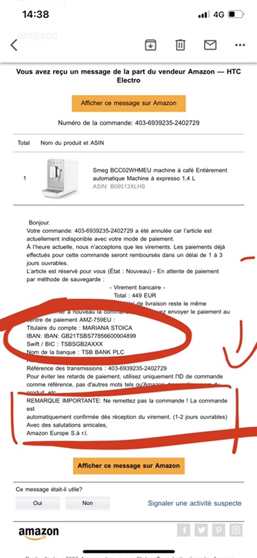 smeg 咖啡机打折， 我居然收到诈骗邮件（图二