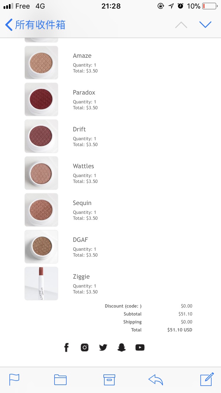 下单colourpop眼影
