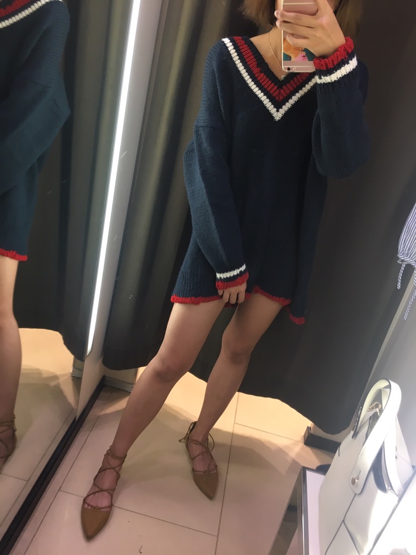 zara 被po烂的 学院风毛衣