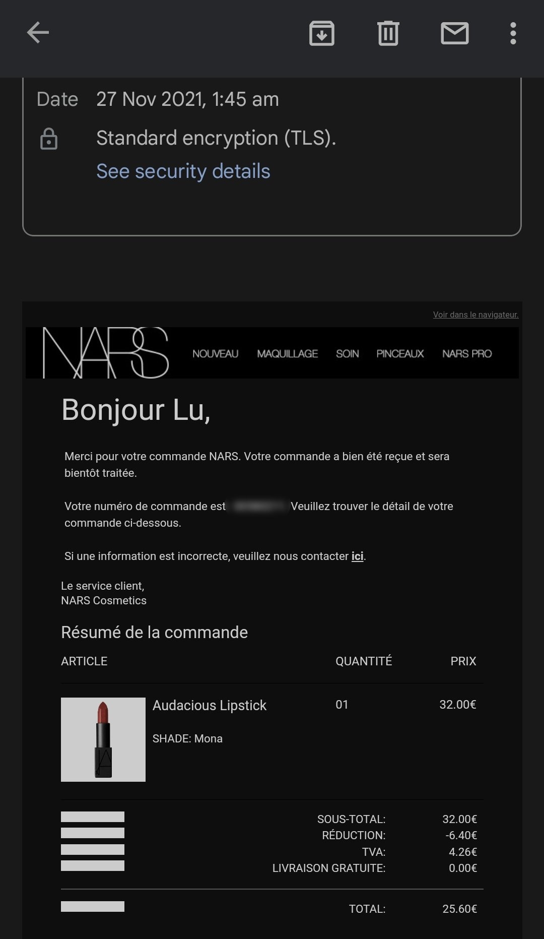 NARS mona：白月光Gucci070替代色（图二试色）