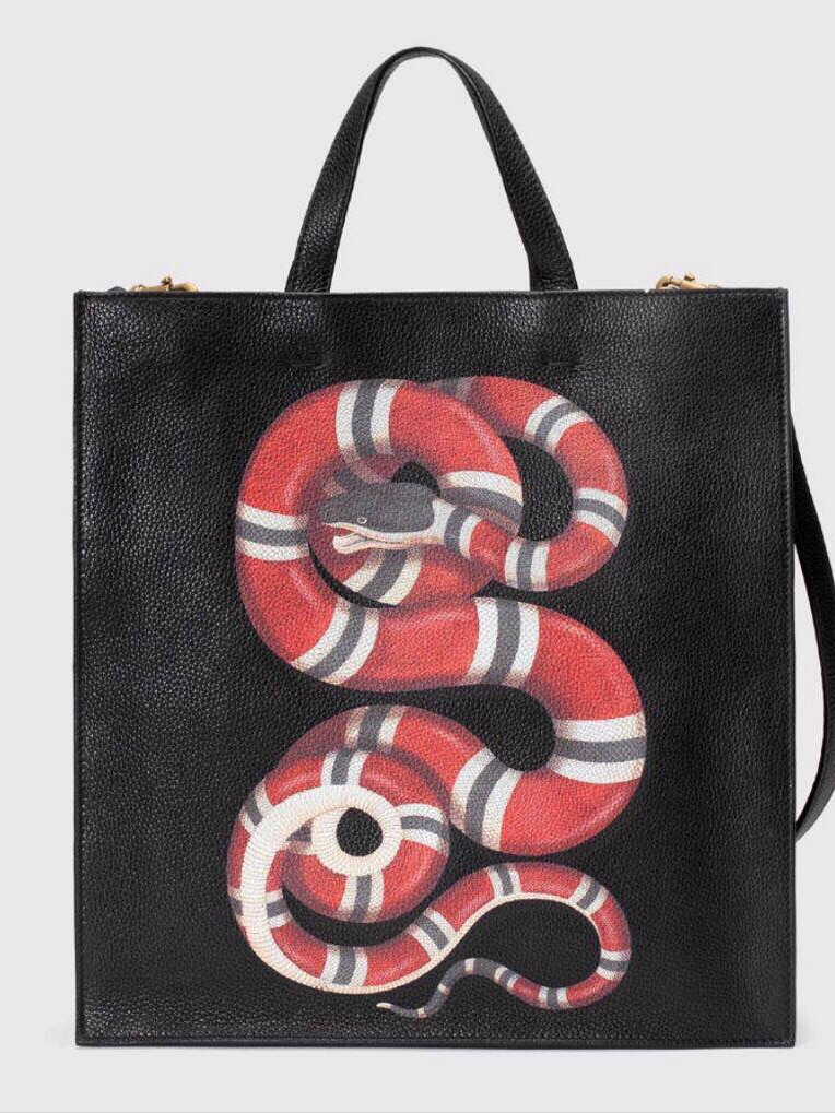 出Gucci珊瑚蛇Tote