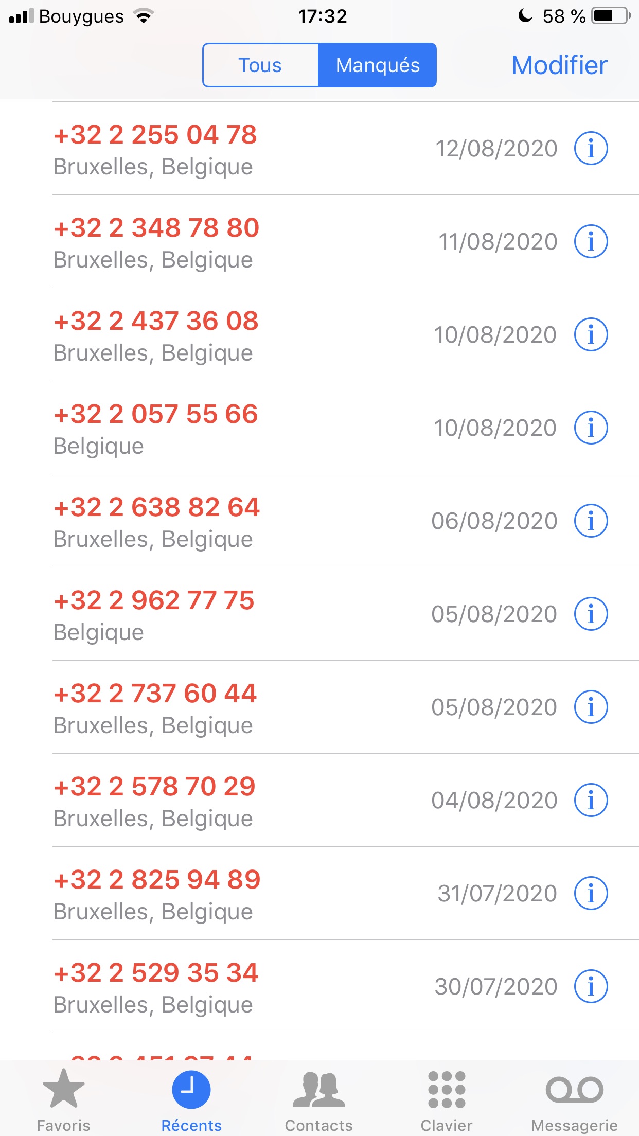 iphone如何屏蔽所有+32开头的电话？