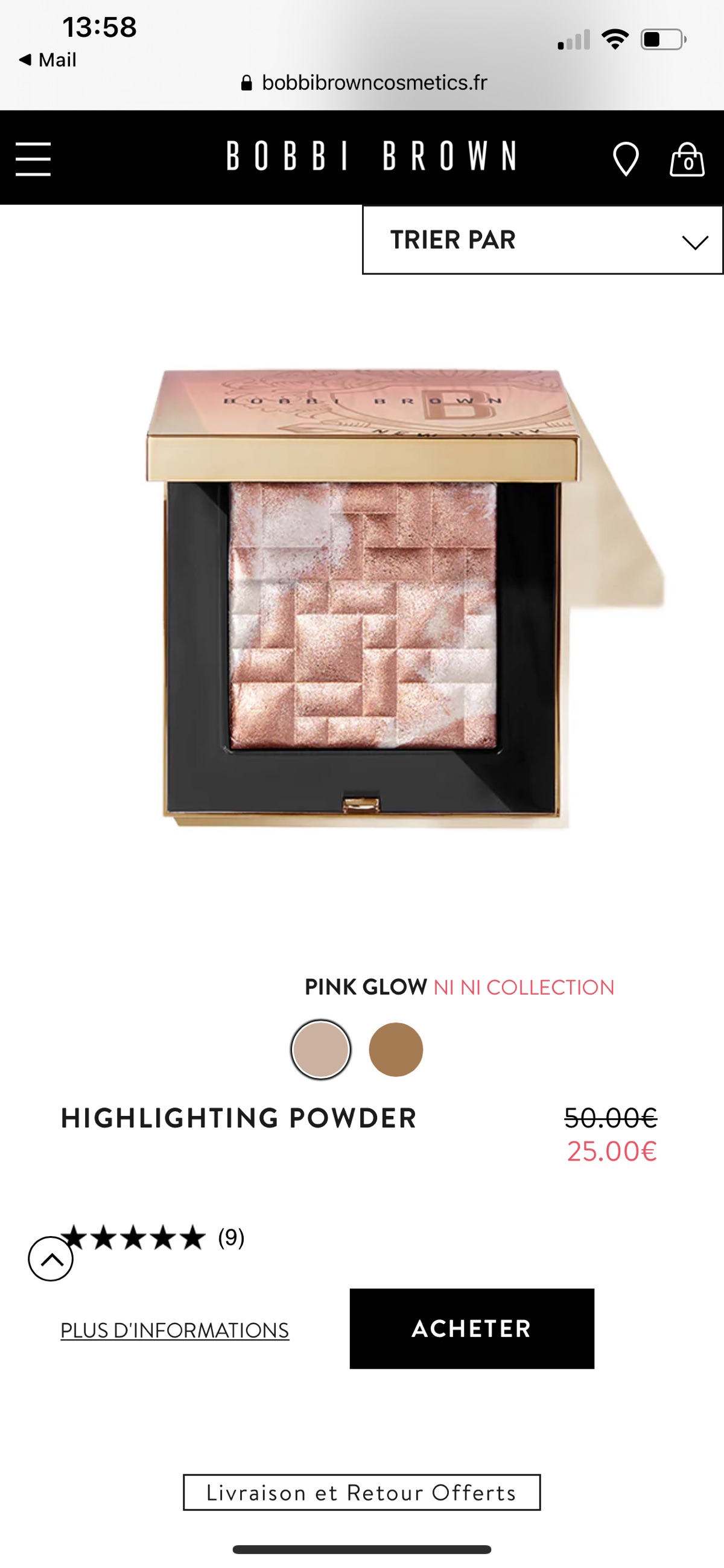 bobbi brown 官网outlet 五花肉高光 5折