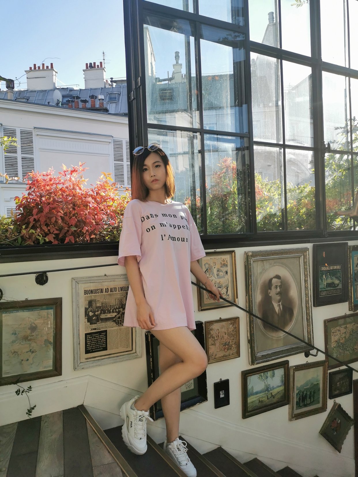 在打折村淘到的Gucci粉色T-shirt😍