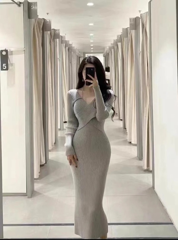 辣妹针织连衣裙