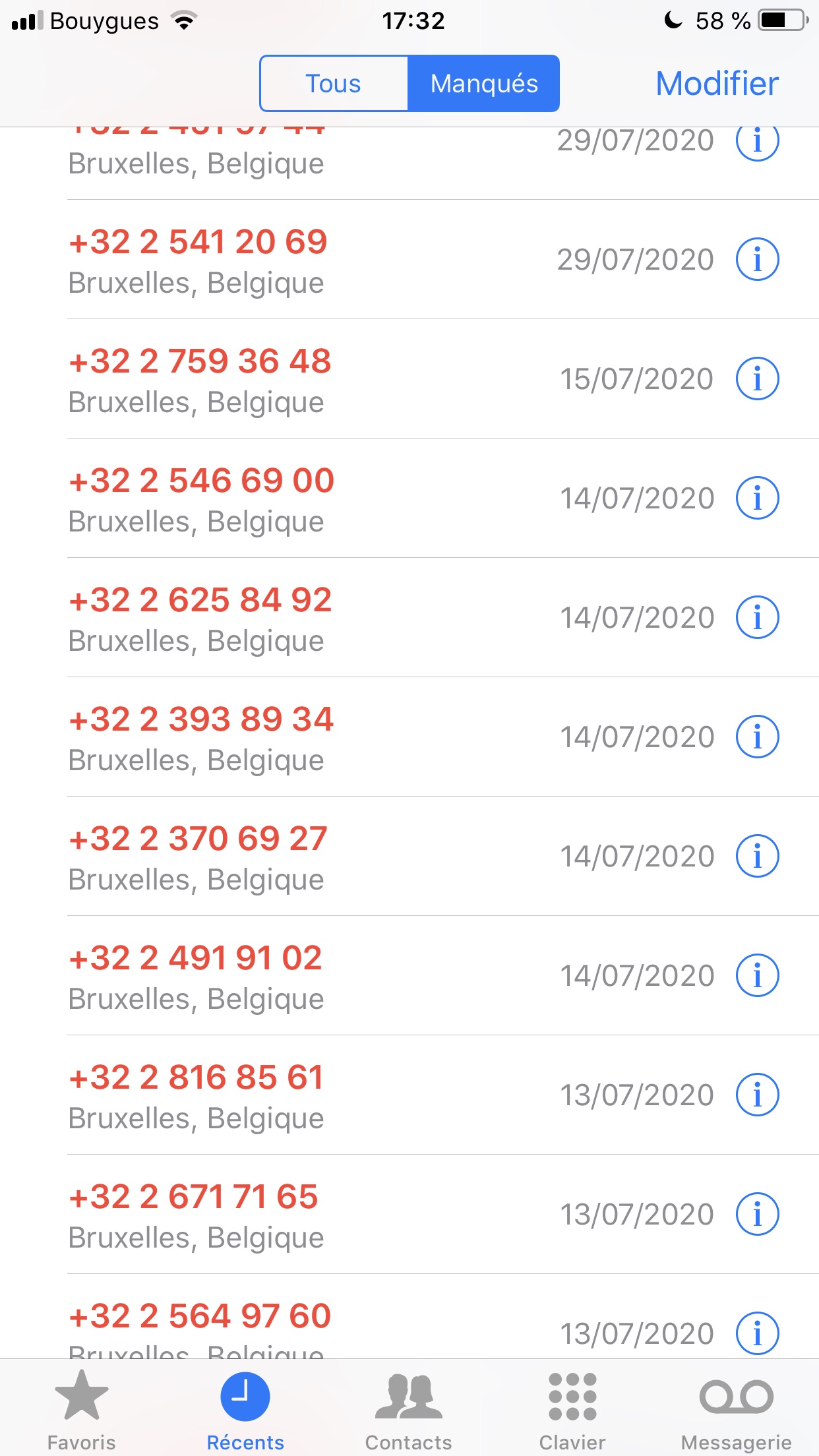 iphone如何屏蔽所有+32开头的电话？