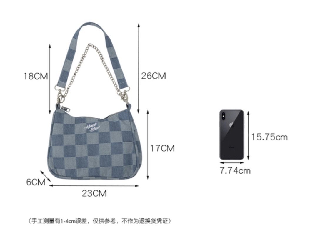 【已出】全新棋盘格牛仔腋下包