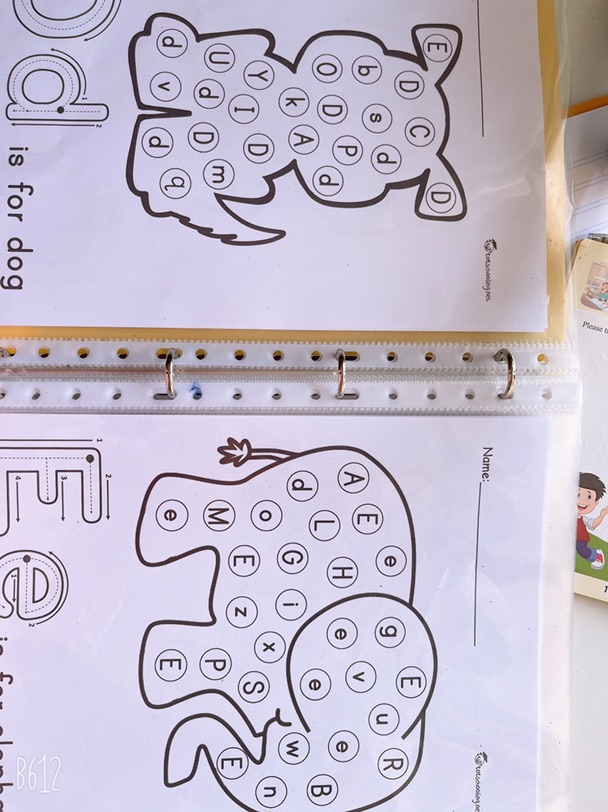 通过找字母认字母，通知描字母学会写字母