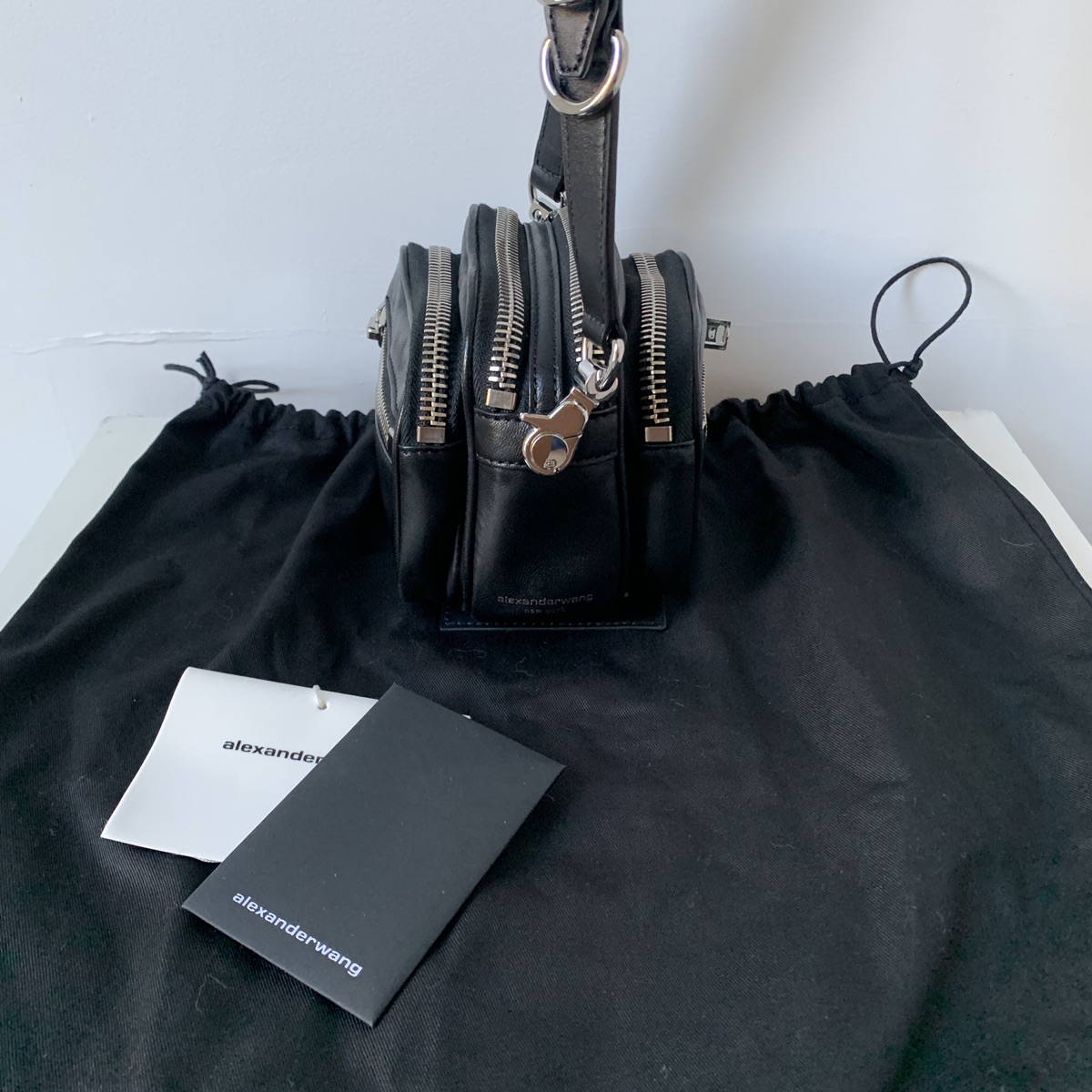 alexander wang 王大仁 羊皮拉鍊胸包