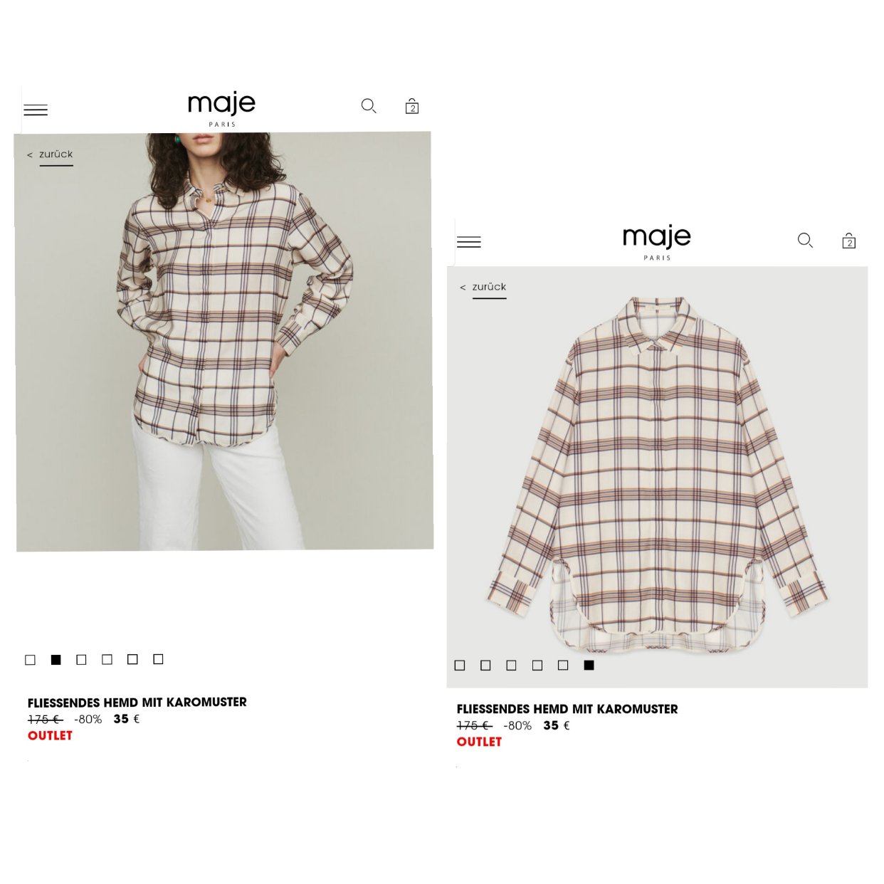 Maje的oversize格纹衬衫，百搭又舒适😊