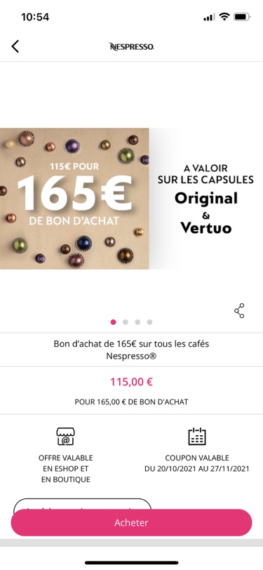 showroomprivée的nespresso特价代金券