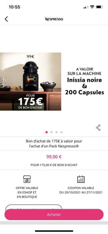 showroomprivée的nespresso特价代金券